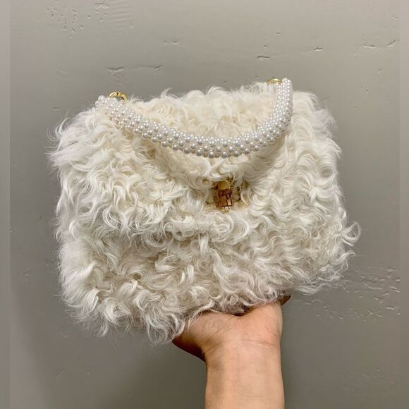 Handmade Genuine Curly Shearling Purse Includes 2 Chain Styles - Picture 6 of 16